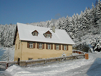 Former forester's lodge in winter
